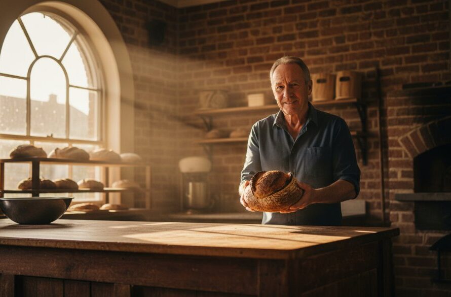 An inspiring wide-angle shot capturing a local artisan proudly displaying their handcrafted product, illuminated by a dramatic golden hour light, reflecting the essence of professional advertising photography in Creswick, aimed to boost Creswick business with advertising photography.