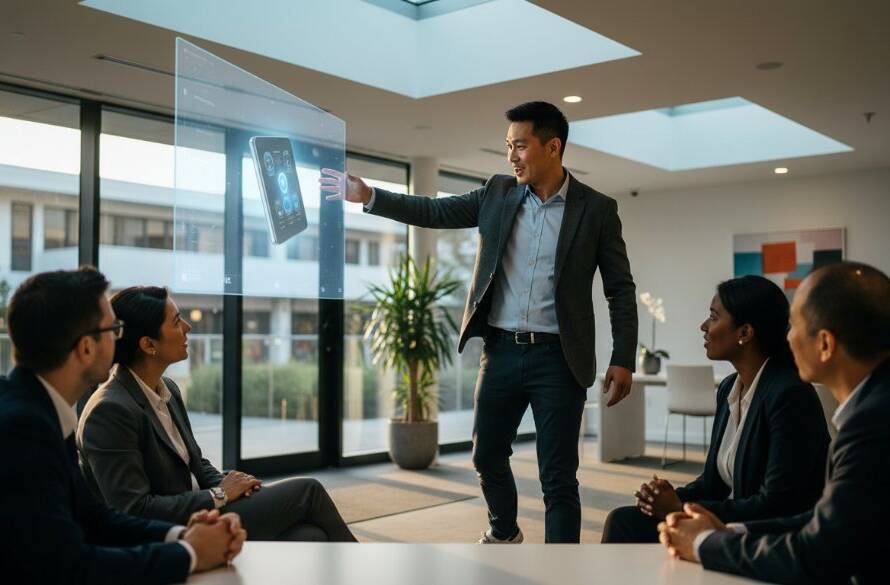 An epic moment of Box Hill South professional commercial photography: a local artisan proudly displaying their handcrafted product with dramatic lighting and a modern, authentic backdrop, reflecting the vibrant commercial spirit of Box Hill South.
