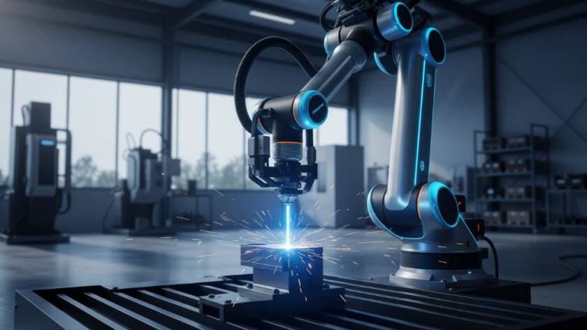 Dynamic close-up of a sleek, high-tech industrial machine product being expertly photographed in a modern Braeside warehouse, showcasing Braeside industrial product photography expertise with dramatic lighting and a sense of precision.