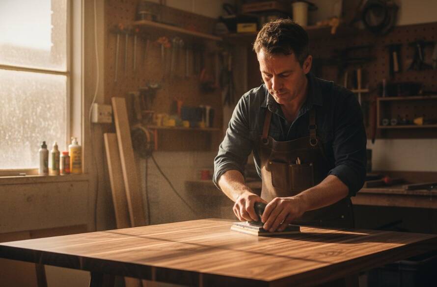 Dramatic shot of a small business owner proudly showcasing a locally crafted product, bathed in golden hour light in a vibrant Bulleen setting, exemplifying Bulleen advertising photography vibrant local businesses.