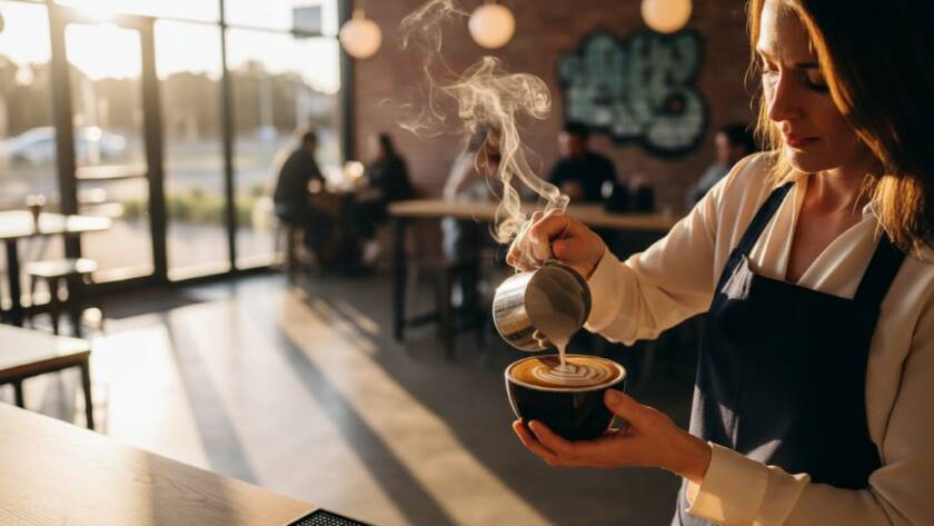 Dramatic close-up of a steaming gourmet brunch dish, possibly an artistic eggs benedict or avocado toast, bathed in warm, soft morning light streaming through a cafe window in Burnside Heights, Victoria. The scene showcases professional Burnside Heights cafe menu photography expertise, with exquisite plating, vibrant colours, and a shallow depth of field, highlighting the texture and freshness. An 'epic moment' of culinary artistry captured.
