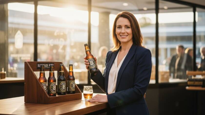 An epic moment shot featuring a local Burnside Victoria advertising photography expert capturing a dynamic scene for a small business, showcasing vibrant products against a stylish, modern backdrop with dramatic studio lighting and professional colour grading.