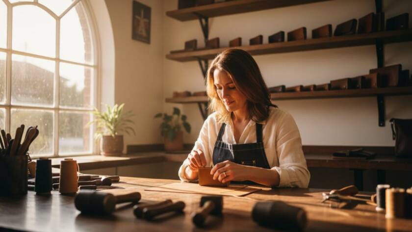Dynamic 'epic moment' photograph showcasing a vibrant small business owner in Camberwell, Victoria, interacting passionately with a customer inside their boutique, captured with elegant natural light filtering through the window, emphasizing authentic connection for a stunning example of Camberwell Victoria branding photography that tells your story.