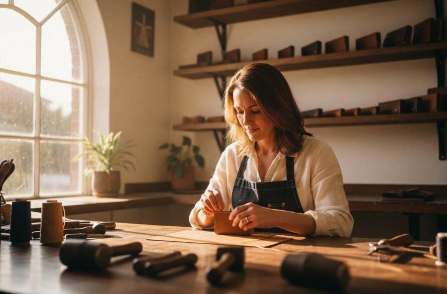 Dynamic 'epic moment' photograph showcasing a vibrant small business owner in Camberwell, Victoria, interacting passionately with a customer inside their boutique, captured with elegant natural light filtering through the window, emphasizing authentic connection for a stunning example of Camberwell Victoria branding photography that tells your story.
