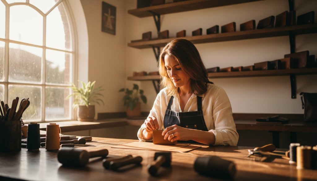 Dynamic 'epic moment' photograph showcasing a vibrant small business owner in Camberwell, Victoria, interacting passionately with a customer inside their boutique, captured with elegant natural light filtering through the window, emphasizing authentic connection for a stunning example of Camberwell Victoria branding photography that tells your story.