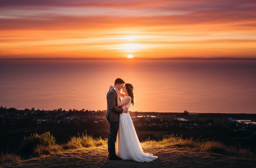 An emotional close-up of a groom wiping a tear from his bride's eye during their first dance, with soft, cinematic lighting illuminating their faces against a blurred backdrop of a beautifully decorated North Geelong wedding reception, exemplifying 'capturing authentic North Geelong wedding photography stories'.