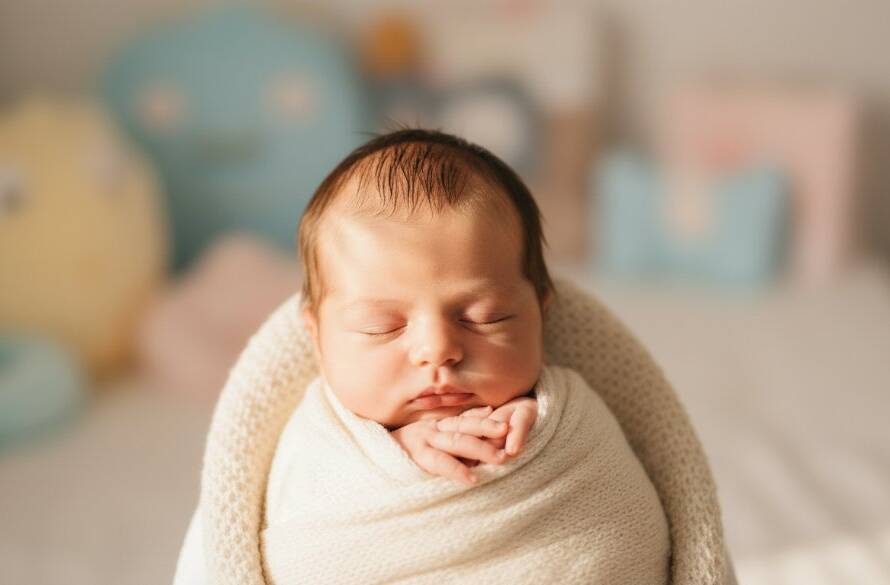 A breathtaking, warm-lit photograph Capturing Candid Newborn Photography Caroline Springs, showing a serene newborn baby sleeping soundly in parents' gentle embrace, bathed in soft morning light, evoking pure peace and love.