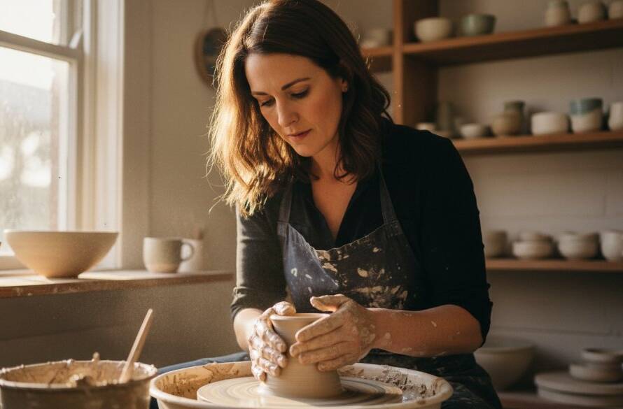 A dramatic and candid shot of a local business owner passionately explaining their work, surrounded by their team in a modern Ringwood East office, expertly demonstrating Capturing Ringwood East's Professional Stories with Editorial Photography.