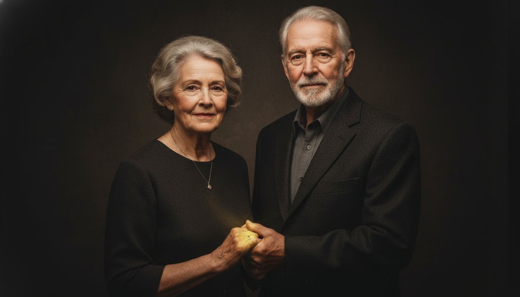 A dramatically lit, professional studio portrait capturing a timeless moment of a family in Clunes, Victoria, showcasing the quality of capturing timeless portraits studio Clunes Vic.