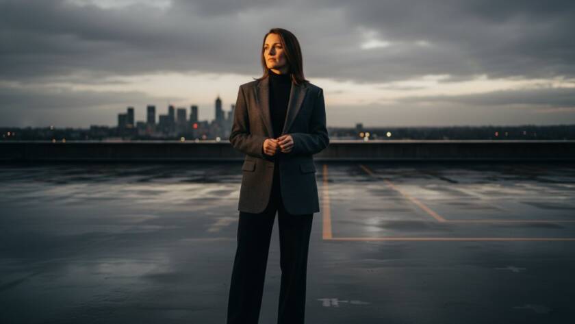 A powerful, cinematic portrait showcasing Chadstone fine art photography capturing unique Melbourne stories, featuring a person in dramatic light against an urban backdrop, evoking deep emotion and artistic flair.