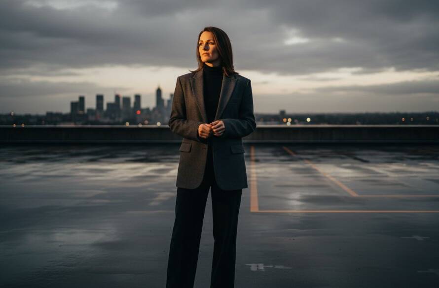 A powerful, cinematic portrait showcasing Chadstone fine art photography capturing unique Melbourne stories, featuring a person in dramatic light against an urban backdrop, evoking deep emotion and artistic flair.