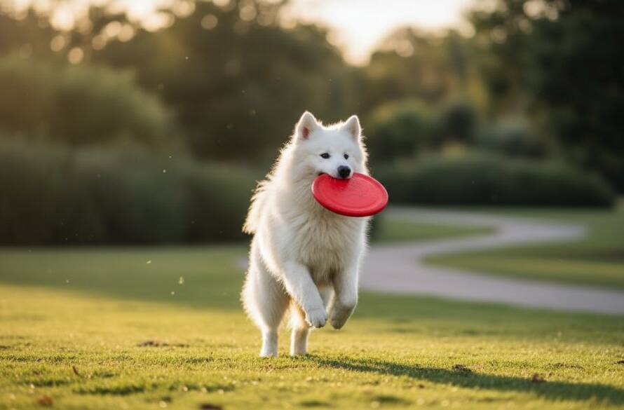 A golden retriever captured in a dynamic 'epic moment' during a Chadstone pet photography candid outdoor moments session, leaping joyfully through dappled sunlight in a lush park, professional photography with dramatic lighting and vibrant colours.