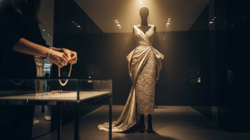 Dynamic 'epic moment' photograph showcasing professional commercial photography for brands in Chadstone, Victoria, featuring a sleek, new product display bathed in dramatic spotlighting within a modern luxury retail space at Chadstone Shopping Centre, capturing the essence of innovation and sophistication.