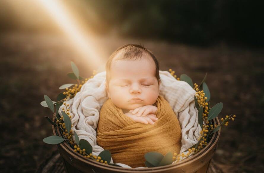 A close-up, tender, black and white portrait capturing the tiny, perfect feet of a newborn baby gently held in a parent's hands, bathed in soft, ethereal light, epitomising cherished baby photography Bayswater North.