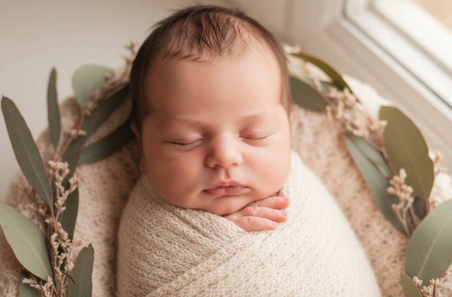 A tender close-up of a newborn baby's tiny hand gently grasping a parent's finger, bathed in a soft golden glow, representing cherished Hoppers Crossing newborn photography moments captured by Image by SD.