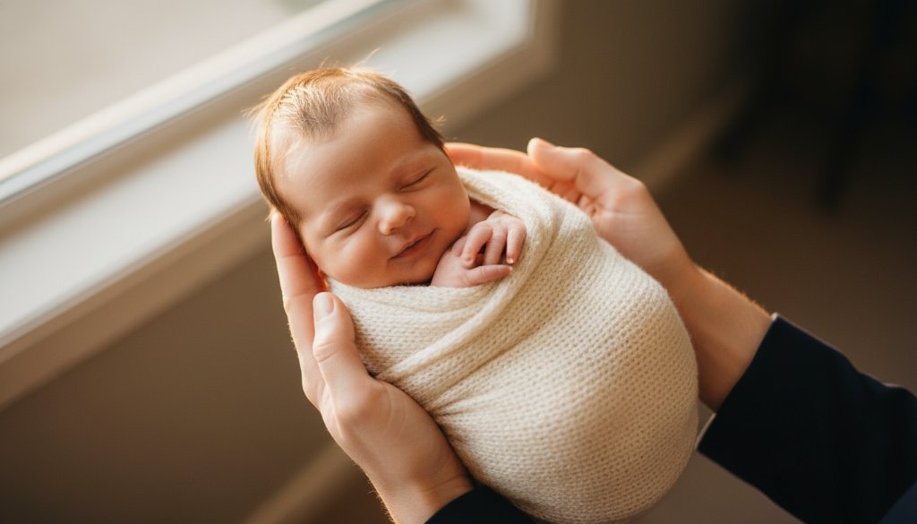 A heartwarming, professionally colour-graded photograph showcasing the tender bond between a parent and their newborn during a Cherished Newborn Photography Point Cook Victoria session, bathed in soft, ethereal light.
