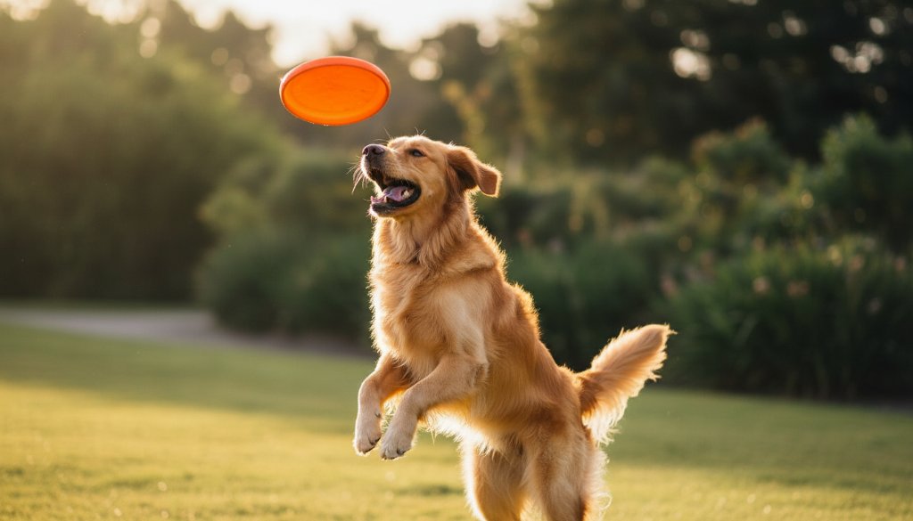 A heartwarming, professionally colour-graded photograph capturing a Golden Retriever and its owner in a joyful embrace during a cherished pet photography Hampton Park Victoria session, bathed in golden hour light in a local park.