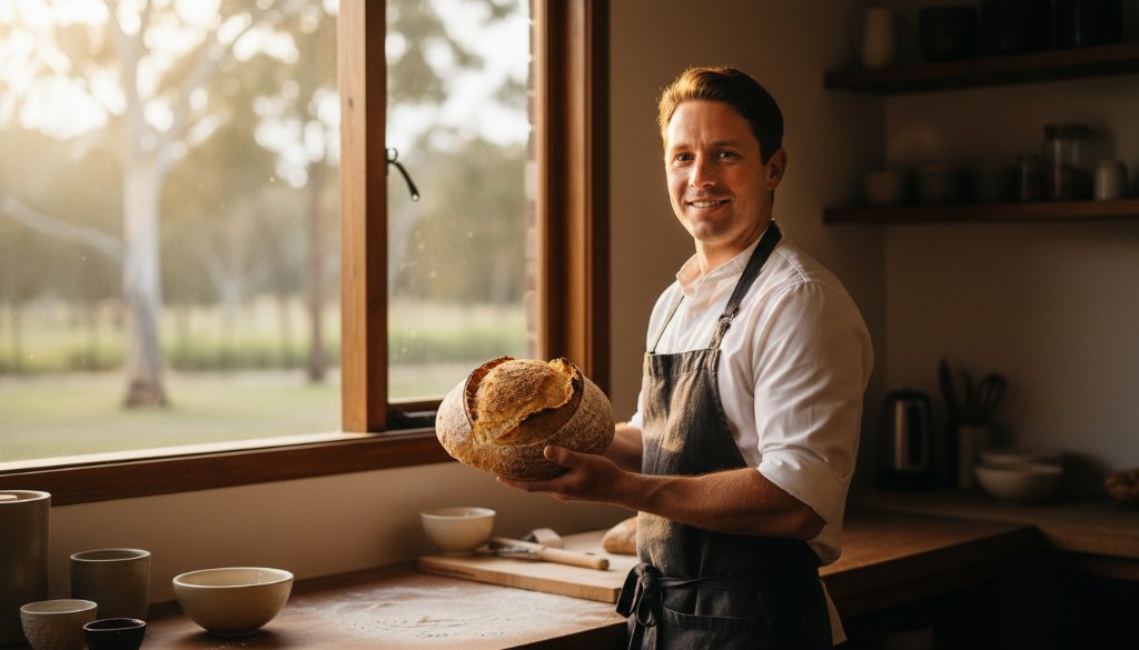 An epic moment captured in Cranbourne East showcasing vibrant, professional advertising photography for a local artisan's bespoke product, dramatically lit at sunset in a bustling market scene, highlighting the quality and impact for local brand impact.
