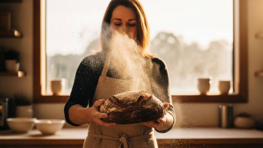 An epic moment captured: A dynamically lit professional studio shot of a local Cranbourne North artisan meticulously crafting a custom wooden piece, showcasing the precise detail and quality ideal for Cranbourne North commercial photography for compelling campaigns, with dramatic backlighting highlighting sawdust in the air.