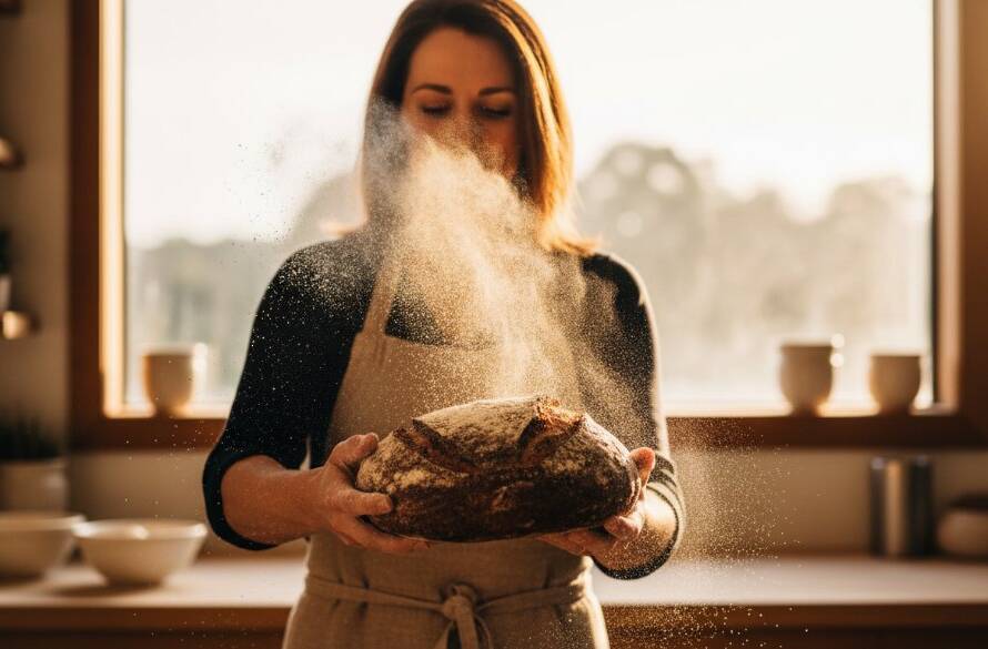 An epic moment captured: A dynamically lit professional studio shot of a local Cranbourne North artisan meticulously crafting a custom wooden piece, showcasing the precise detail and quality ideal for Cranbourne North commercial photography for compelling campaigns, with dramatic backlighting highlighting sawdust in the air.