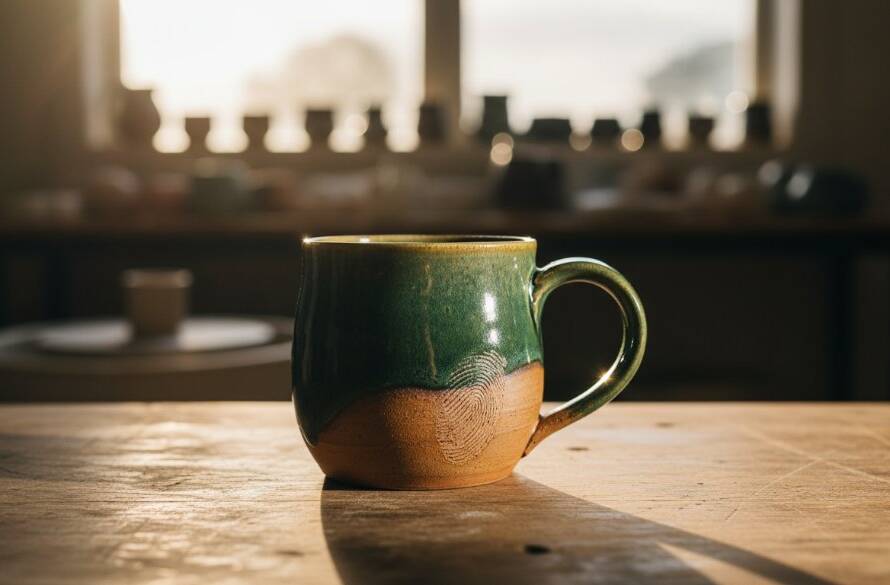 Dynamic close-up of a handcrafted ceramic bowl, expertly lit to highlight its texture, with a blurred backdrop evoking a bustling Croydon artisan market, perfect for Croydon Victoria product photography for local artisans, capturing an epic moment of craftsmanship.