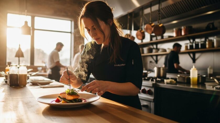 Epic moment capturing a local artisan expertly crafting pottery in their sunlit Delacombe studio, showcasing their Delacombe Commercial Photography for Local Business Branding, with dramatic side lighting highlighting the texture and focus.