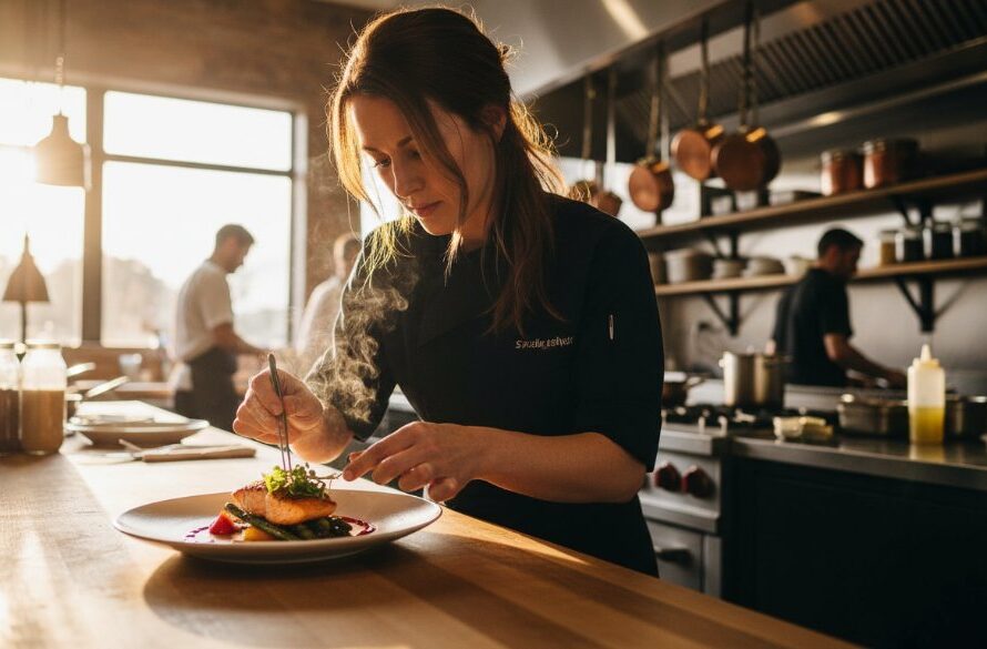 Epic moment capturing a local artisan expertly crafting pottery in their sunlit Delacombe studio, showcasing their Delacombe Commercial Photography for Local Business Branding, with dramatic side lighting highlighting the texture and focus.