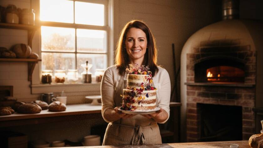 Dramatic wide shot of a local small business owner in Delahey showcasing their artisanal product with vibrant branding, captured with stunning Delahey small business branding photography, professional lighting, and dynamic composition.