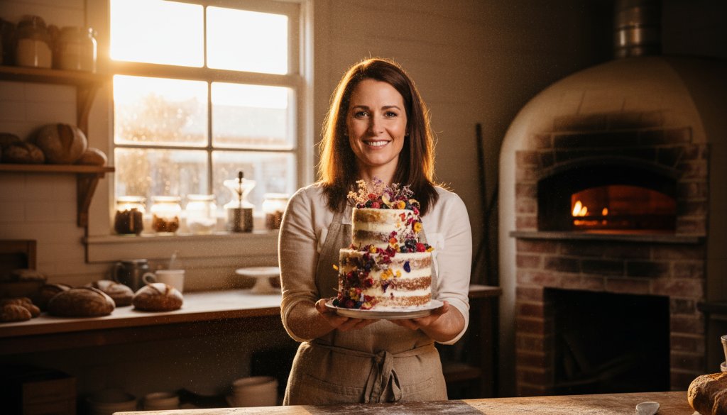 Dramatic wide shot of a local small business owner in Delahey showcasing their artisanal product with vibrant branding, captured with stunning Delahey small business branding photography, professional lighting, and dynamic composition.