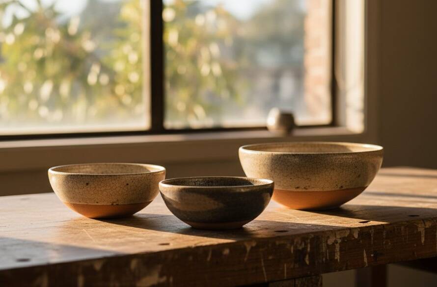 A dynamically lit, cinematic close-up of beautifully arranged artisan products, possibly local Delahey crafted items, dramatically showcased with a soft-focus background of a bustling market or boutique, embodying a Delahey Victoria product photography showcase with professional styling and lighting.