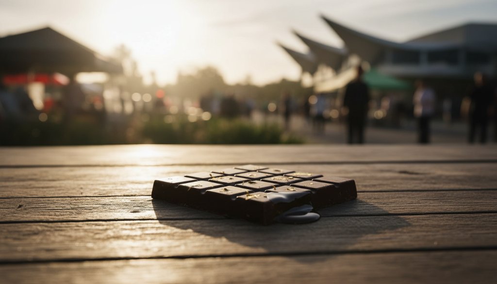 A beautifully lit, high-angle shot showcasing a handcrafted ceramic coffee mug on a rustic timber table, surrounded by steaming coffee beans and a sprig of local Australian wattle, set against a softly blurred background hinting at a vibrant Doncaster market, embodying Doncaster Victoria product photography storytelling for local brands. The dramatic studio lighting highlights the texture and form of the product, with a warm, inviting colour palette.