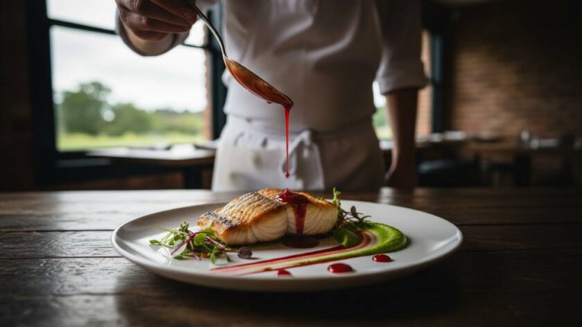 Dynamic overhead shot of a perfectly plated brunch dish, featuring a vibrant avocado toast with poached eggs and edible flowers, served on a rustic wooden table in a sunlit Donvale cafe, emphasizing the exquisite detail and freshness for exceptional Donvale cafe food photography for local businesses.