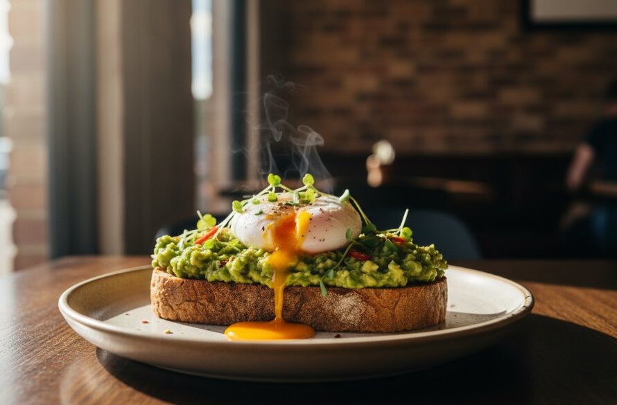 Dynamic close-up shot revealing the Drouin cafe menu photography secrets through a beautifully styled dish, steam rising, captured with dramatic lighting in a vibrant Drouin eatery setting, showcasing the professional quality and appeal.