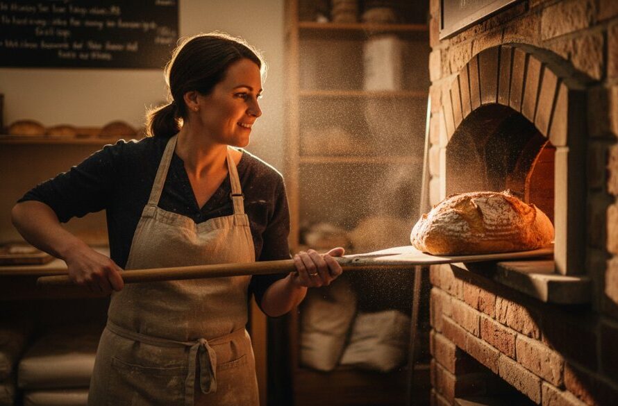Dynamic Drouin Victoria Editorial Photography for Local Businesses capturing a chef in motion at a bustling Drouin cafe, dramatically lit, showcasing the passion and vibrant energy of local entrepreneurship.