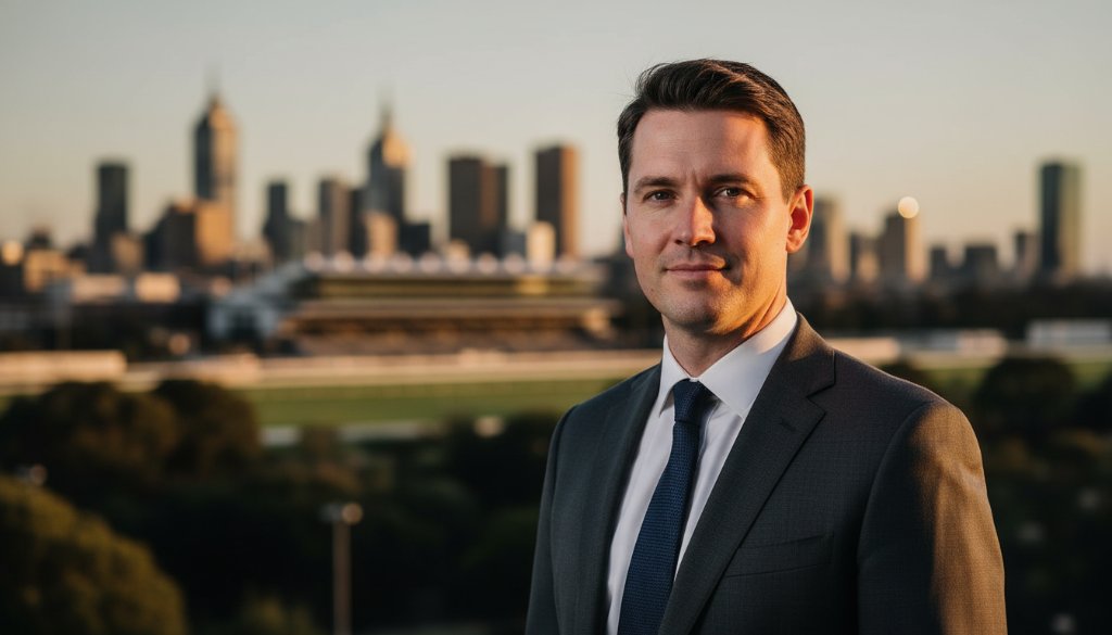 An inspiring close-up of a diverse professional, illuminated by soft, dramatic natural light in a modern Caulfield office, exuding confidence and approachability, perfect for dynamic corporate headshots Caulfield Victoria.