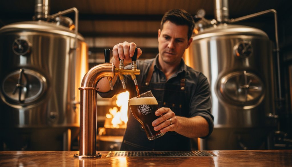 An 'epic moment' style photograph showcasing dynamic Dandenong advertising photography for local businesses, featuring a local artisanal baker proudly presenting a freshly baked, perfectly golden croissant on a rustic wooden table in a sun-drenched cafe interior, with a soft-focus Dandenong street scene visible through the window, captured with dramatic studio lighting and professional colour grading.