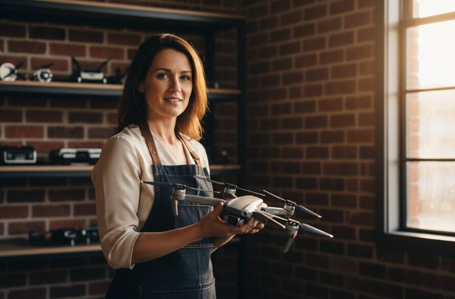 An epic moment captured in dynamic Derrimut editorial photography for local business narratives, showing a passionate business owner presenting their product with dramatic, professional lighting in a modern industrial setting.