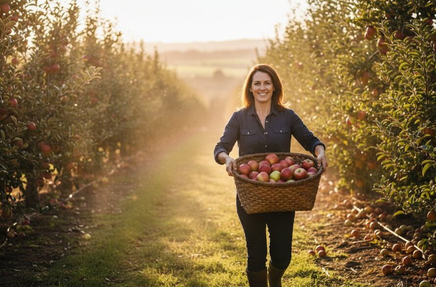 A wide-angle, dynamically composed editorial photography shot showcasing a bustling local produce market stall in Bacchus Marsh, with a business owner passionately interacting with a customer, bathed in golden hour sunlight, highlighting the vibrant community spirit captured through dynamic editorial photography Bacchus Marsh businesses.