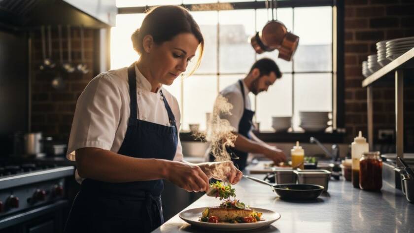 Dynamic editorial photography Footscray creatives captured in an epic moment, featuring a local street artist applying vibrant paint to a large mural on a brick wall in a bustling Footscray laneway, with dramatic late afternoon sunlight highlighting the texture and colour, and a sense of energetic creativity.