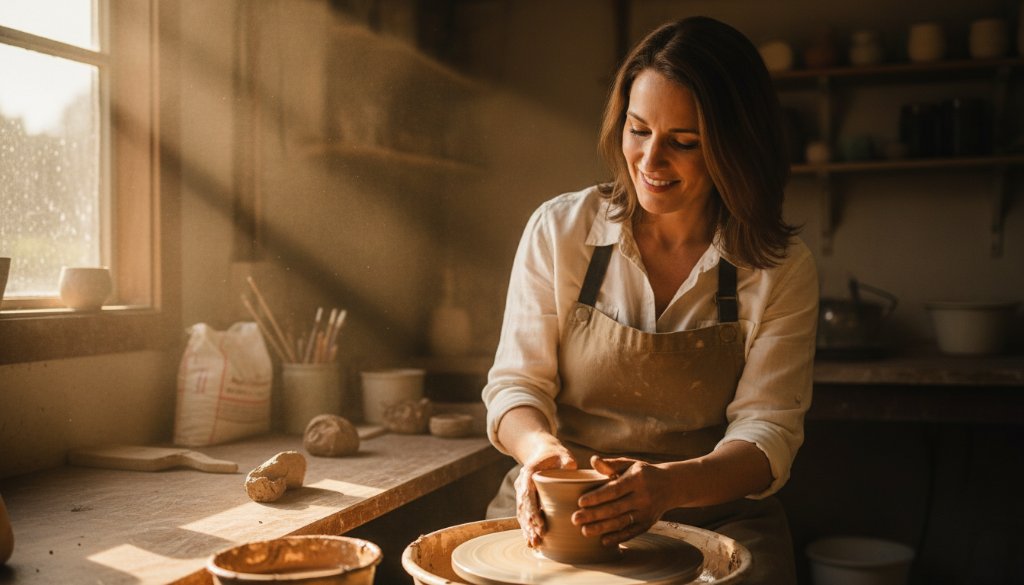 An intense, close-up editorial photograph capturing a local business owner in Heatherdale, Victoria, demonstrating the power of dynamic editorial photography Heatherdale Victoria, with dramatic lighting highlighting their focus and determination.