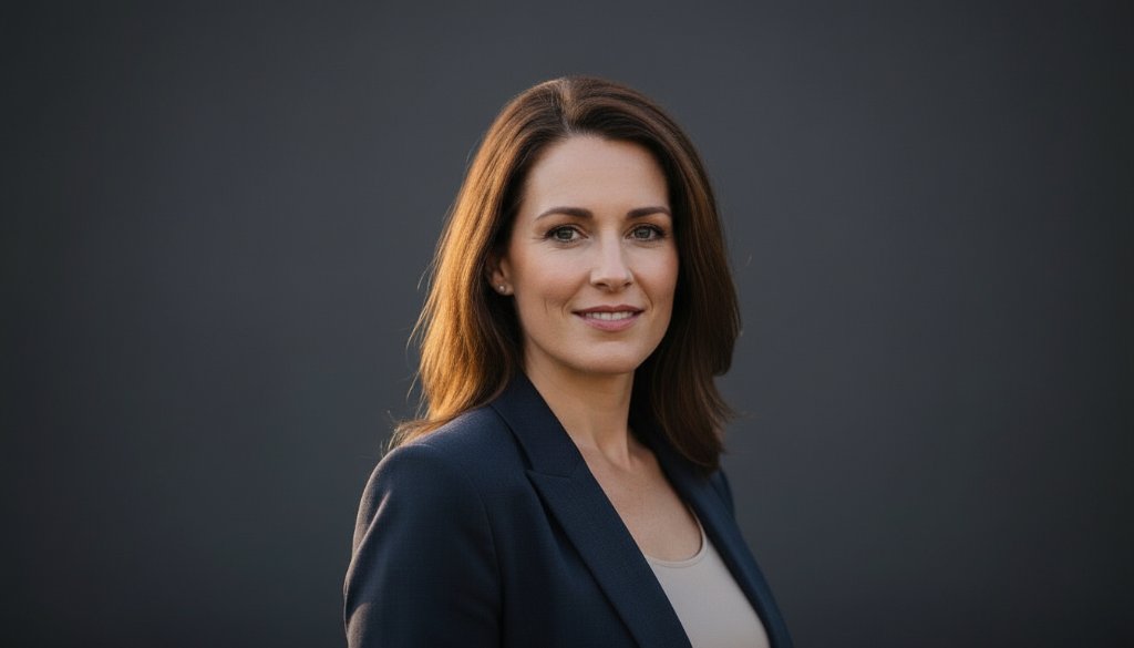 A captivating, high-contrast black and white photograph of a young professional woman in a dynamic pose, her expression confident and intense, captured during a professional studio photography session in Burnside, Victoria, showcasing the power of dynamic professional studio portraits Burnside Victoria with dramatic, cinematic lighting.