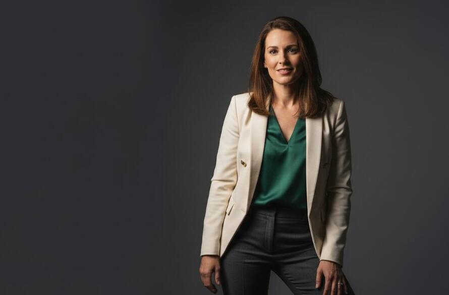 Dramatic, professional studio portrait showcasing an empowered business owner in Wonga Park, captured through dynamic studio photography, with focused lighting highlighting their confident expression and a sophisticated, deep background.