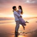 Edithvale foreshore sunset engagement photography: Your love story