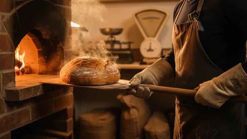 A dramatic, high-angle shot of a local artisan in East Geelong meticulously crafting a bespoke item in their sunlit workshop, showcasing the essence of their brand through 'Elevate East Geelong Business Branding Photography', with professional colour grading and cinematic lighting.