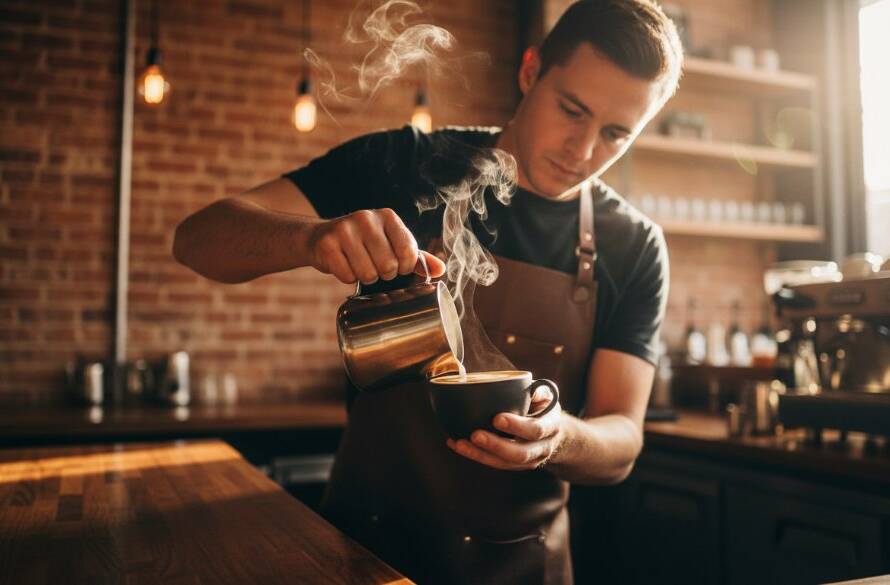 A dynamic, high-angle shot showcasing a local Kealba artisan meticulously crafting bespoke jewellery in their workshop, bathed in dramatic golden hour light, perfectly capturing the essence to elevate Kealba business visuals with professional commercial photography and highlight their dedication.