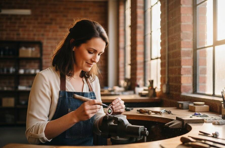 Dynamic, wide-angle shot capturing a local cafe owner passionately serving coffee in Mitcham, Victoria, surrounded by bustling customers and natural light, perfectly embodying the spirit of local business and showcasing the impact of elevate Mitcham business branding photography with professional style.