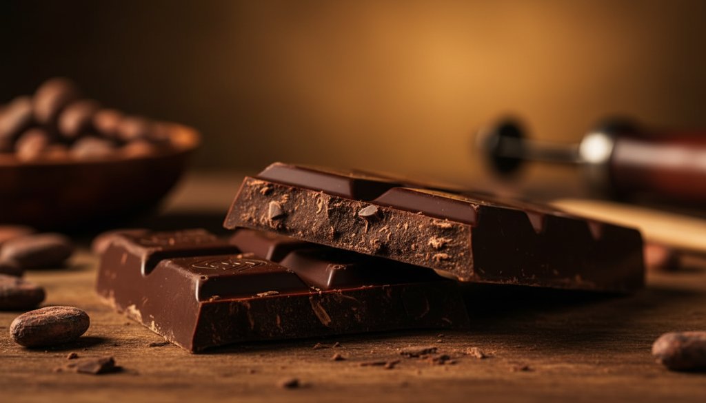 A stunning, professionally lit close-up of a beautifully arranged product (e.g., gourmet artisan chocolates) captured in a dynamic, 'epic moment' style, showcasing intricate details against a blurred backdrop reminiscent of a Scoresby local market or workshop, designed to elevate Scoresby business with professional product photography, bathed in dramatic, warm studio light.