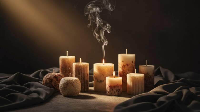 Dramatic close-up of beautifully lit artisanal products, arranged on a rustic wooden table in a sunlit studio, capturing the essence of elevating Templestowe Lower e-commerce product photos with professional skill.