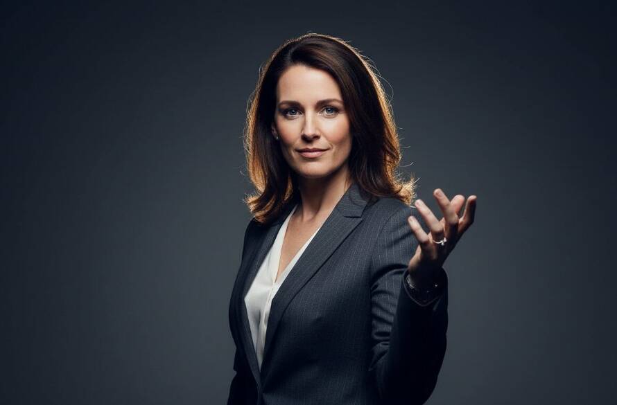 Epic moment: A successful entrepreneur in Rowville, Victoria, powerfully poses for professional studio photography, capturing their brand's essence with dramatic backlighting and a confident expression. This image aims to elevate their brand with studio photography Rowville Victoria.