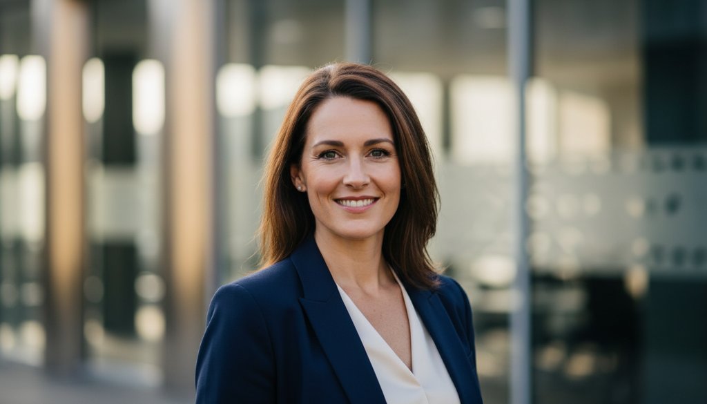 A powerful and confident professional, expertly lit, looking directly at the camera in a modern studio setting in Wantirna South, embodying how to elevate your professional image with Wantirna South headshots, captured with a cinematic, color-graded feel.